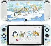 YOCORE Cute Slim Switch OLED Protective Case Cover | Dockable Protective Case Compatible with Switch OLED,Anti-Scratch and Shock-Absorption Design Cover Skin - Animal Party