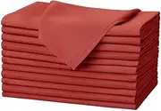 Talvania Cloth Dinner Napkins - 12 Pack Luxuriously Soft & Hotel Quality Cotton Napkins, Brilliant Fabric Napkins (18” X 18”) Perfect for Events, Hotel & Home Use (RED)