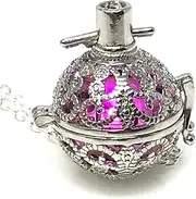 [UMBRELLALABORATORY] Steampunk FIRE Necklace - Pendant Glow Locket - Great Gifts for women, Mother, Father, cute magical Jewelry, Metal