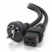 Alogic IEC Lock C19 to Aus 3 Pin 15A Power CordMale Female Cables - IECL-BK193P-0.5