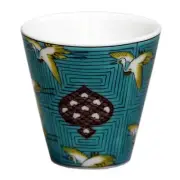 Kutani-yaki Blue Kogoyama Kiln Sake Cup (Choko) Crane KSO-03 From Japan