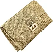 [COLLBATH] Lady Clutch Purse Stylish Woven Clutch Bag Party Bag Decorative Capacity Wallet for Women