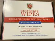 Responder Wipes Decontamination Cloth w/ Micellar Water-Removes Toxin-NEW-16/BOX