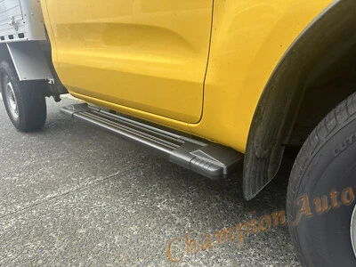 Black Alloy Side Steps for Ford Ranger SINGLE Cab 2012-2025 (HD24)