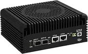 SJRC i3 N355 Firewall Appliance (up to 3.9GHz), Dual 10GbE SFP+ Mini PC with 2 x i226V 2.5GbE LAN, Barebone Micro Router Computer 4K, USB3.2, Support OPNsense/Win (No RAM/SSD/OS)