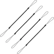 Mini Skater Plastic Elastic Tether Lanyard for Touch Pens Retractable Anti-Lose Tablet Pens Coil Spring Straps Perfect Tool to Tether a Drawing Pen to Touchscreen, Pack of 4, Black