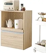 Hagihara VKC-7141NA Microwave Board, 2.4 inches (60 mm), Kitchen Rack, Compact, 2 Outlets, Storage Rack, Natural