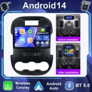 9" CarPlay Android14 Auto Car Stereo GPS Head Unit For Ford Ranger 2012-15 128GB