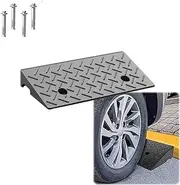 AQGILL Curb Ramp 4" 5" 7 Inch Rise Rubber Threshold Ramps Heavy Duty Loading Wheelchair Ramp for Sidewalk Driveway Warehouse Step Entryway, Easy to Fix(3.15" Rise/8cm)