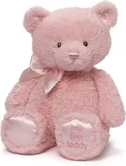 Baby GUND My First Teddy Bear Stuffed Animal Plush, Pink, 15"