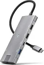 USB C Docking Station 10Gbps,USB 3.2 Gen 2 10Gbps Data Port,8 in 1 USB C Hub w/ 4K@60Hz HDMI,Gigabit Ethernet,PD 100W,USB-C 3.2 10Gbps Data,Dock for MacBook Pro/Air iPad Pro M2 M1,Surface Pro,XPS