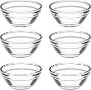 Operitacx Kichen Glass Pudding Bowls Jelly Cups Small Clear Glass Bowls Dessert Containers Kitchen Mini Prep Bowl for Home 6pcs