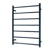 Radiant Low Voltage Matt Black 600 x 800mm Round Heated Towel Rail (Left Wiring) 12V-BRTR01LEFT