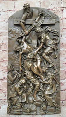 Bronze Sculpture Inspiring "The Descent From The Cross" Wall Statue Artwork