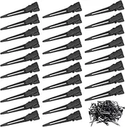 Qearl 120 PCS 1.77" Single Prong Curl Clips Black Curl Pins Duckbill Clips Metal Alligator Clips for Hair Extensions Styling (Black)