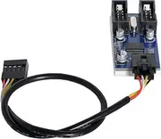 cablecc Motherboard 9pin USB 2.0 Header 1 to 2 Female Extension Cable HUB Connector Adapter Port Multilier