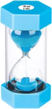 20 Second Sand Timer Hourglass, Unbreakable Blue Sand Watch 20 Sec, Small Sand C