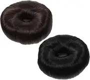 Vaguelly 2pcs Hair Donut Bun Maker Easy Chignon Hairpiece for Updo Ponytail Styles Comfortable Portable Hair Accessories