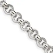18 Inch Sterling Silver 7.75mm Semi-Solid Rolo Chain