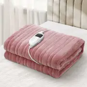 Bedra Electric Throw Rug Heated Blanket Flannel Pink