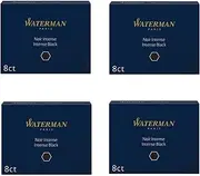 [WATERMAN] Refill Cartridges for Fountain Pens, Intense Black Ink, Pack of 32 (S0110850)
