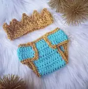 Baby Boy Outfit, Turquoise Newborn Baby Boy,Crochet Baby King