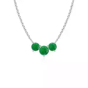 ANGARA Natural Round Emerald Pendant Necklace in Platinum (AA, 0.44 Ct)