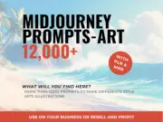 12,600 MidJourney Prompts PLR | AI Art Prompts for Fantasy, Abstract, Realistic