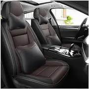 UQABS 5 Seats Car Leather Seat Cover For Opel Astra H Astra J Astra G Badge Zafira B Astra Corsa D Vectra C Corsa Dacia Duster,Universal、To Fit Most Cars、waterproof-Black coffee