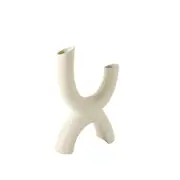 Maine & Crawford Adris 31cm Ceramic Abstract Flower Vase Home Decor Off White