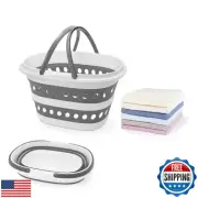 Compact 4.2 Gallon (16L) Collapsible Laundry Basket - Small Size with Handle