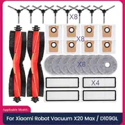 For Xiaomi Robot Vacuum X20 Max / D109GL Replacement Parts Main Brush Side Brush Hepa Filter Mop Clo As Shown
