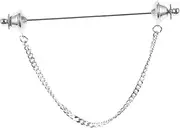 [WESIEVYA] Men's Collar Bar Chain Decorative Brooch Pin Stylish Necktie Pin for Men