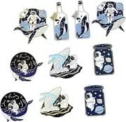 [AOKWAWALIY] Astronaut Badge Space Ornaments Enamel Lapel Pin Astronaut Brooch Badge Brooch Space Lapel Cartoon Back Cartoon Brooch Cute Enamel Pin Back Brooch Alloy Material