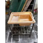 東鼎二手家具【全館自取價】塑鋼2.4尺洗衣槽*洗手槽*洗衣板*洗菜槽*沖水槽*陽台水槽*戶外水槽