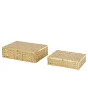 Peyton Lane Set Of 2 Rattan Woven Decorative Jewelry Box