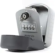 Rhino Lock Secure Pro - Combination Key Safe Wall Mounted - Lock Box/Key Box- Large Internal Storage for Keys with 4 Digit Lock, Emergency Key Access & Patented Code Recovery System #UKBrand