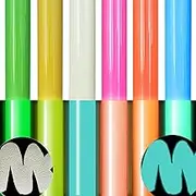 BLINGARTY Puff Vinyl Heat Transfer 3D, Glow in Dark HTV Iron On for Cricut, Bundle Luminous Fluorescent 6 Colors, Foaming Color Changing Press T Shirt Clothes, Size 12 X10 inch