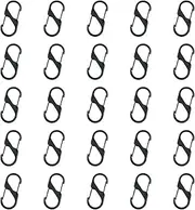 S Carabiner Small Alloy Snap Hook 20Pcs Mini Spring Clips 1.6 Inch Keychain Clip Tiny Clip Attachment Dual Gate S Binder Carabiner Wire Gate Snap Buckle Tool or Fishing/Camping/Outdoor Sports