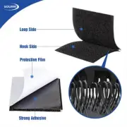 4 Inch x 20Ft Hook and Loop Tape Sticky Fastener Roll for Home Office School