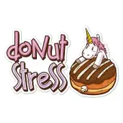 Donut Stress Unicorn, Vinyl Decal Sticker, Indoor Outdoor, 3 Sizes, #7661