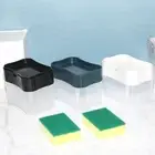 Liquid Sponge Holder Countertop Rack Soap Pump Dispenser Press Out Box