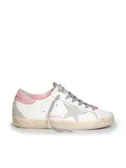 FW24 White & Light Pink Leather Superstar Trainers