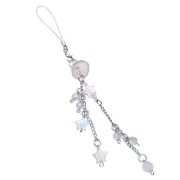 Portable Jellyfish Shaped Fringe Keychain With Star Bead Cartoon Fringe Chain