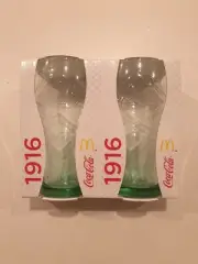 Mcdonalds Collectible Glasses "100 Years Of Coke" Set Of 2. 1916.