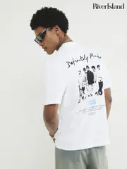 River Island White Oasis Definitely 100% Cotton T-Shirt (W57289) | $60