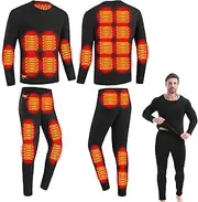 [DIMHLCDZA] Winter Men Women heated thermal underwear Set USB Charge 28 Zone intelligent Heated thermals top and bottom set