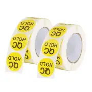 2 Roll/1000 Pcs 1" QC Hold Labels Inventory Quality Control Stickers Yellow