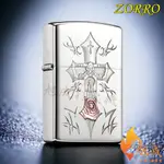 【旭成2】《預購》 正品 佐羅 ZORRO 玫瑰十字架 白銅 煤油打火機 打火機 防風 復古 骷髏十字架 浮雕 鑲嵌