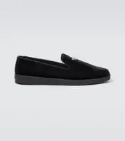 [Prada] Prada Logo velvet loafers AU 5 black